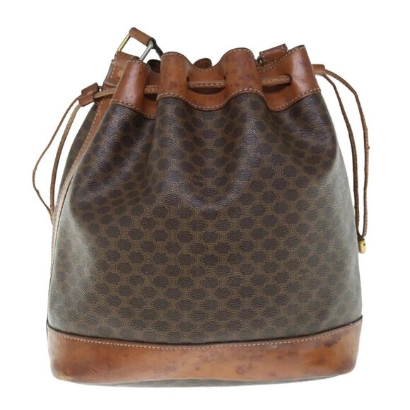 CELINE Macadam Canvas Shoulder Bag PVC Leather Brown Auth bs11386 - Picture 2 of 16